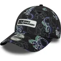 cappello-curvo-nero-regolabile-per-bambino-9forty-space-all-over-print-di-new-era
