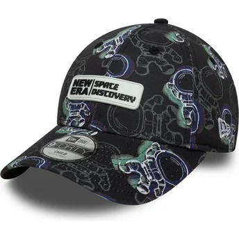 Cappello curvo nero regolabile per bambino 9FORTY Space All Over Print di New Era