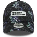 cappello-curvo-nero-regolabile-per-bambino-9forty-space-all-over-print-di-new-era