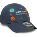 9forty-space-icon-verstellbare-blaue-kinder-cap-mit-gebogenem-schirm-von-new-era