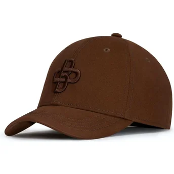 Cappello curvo marrone regolabile con logo marrone Baseball Peach OBL061 di Oblack