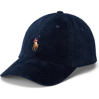 Polo Ralph Lauren Curved Brim Classic Sport Corduroy Navy Blue Adjustable Cap