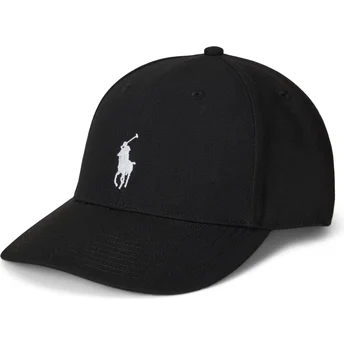 Cappellino nero snapback con visiera curva Twill High Crown di Polo Ralph Lauren