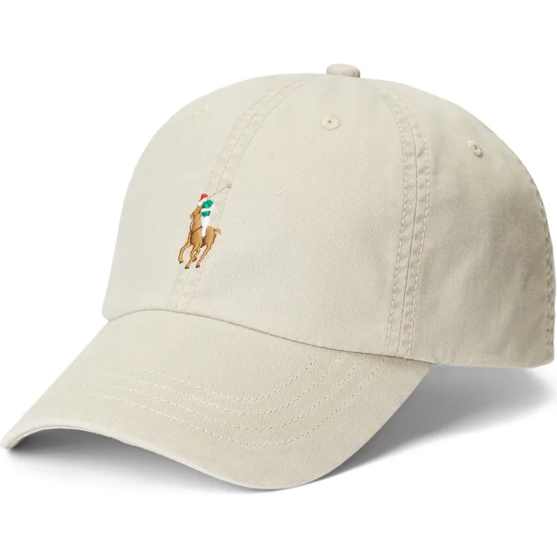 cappellino-curvo-beige-regolabile-classic-sport-in-cotone-elasticizzato-twill-di-polo-ralph-lauren