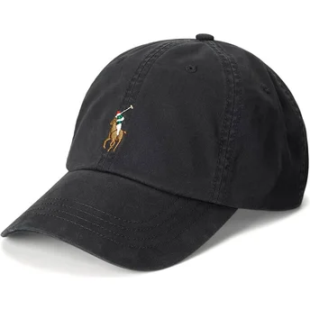 Cappellino curvo nero regolabile Classic Sport Stretch Cotton Twill di Polo Ralph Lauren
