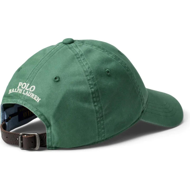 cappello-verde-con-visiera-curva-regolabile-classic-sport-in-cotone-elasticizzato-twill-di-polo-ralph-lauren cappello-verde-con-visiera-curva-regolabile-classic-sport-in-cotone-elasticizzato-twill-di-polo-ralph-lauren