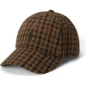 polo-ralph-lauren-curved-brim-checked-wool-tweed-brown-adjustable-cap
