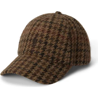 Polo Ralph Lauren Curved Brim Checked Wool Tweed Brown Adjustable Cap