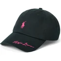 schwarze-verstellbare-baseballkappe-pink-pony-twill-von-polo-ralph-lauren