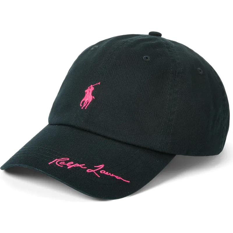 cappellino-nero-regolabile-pink-pony-twill-di-polo-ralph-lauren