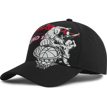 Schwarze Snapback-Kappe mit gebogenem Schirm Dunk Graffiti von AND1