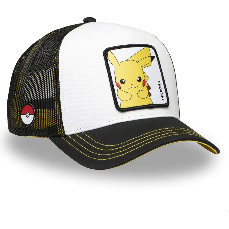 gorra-trucker-hvid-og-sort-pikachu-pkm6-ele-pokemon-fra-capslab