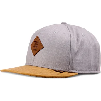 Cappello piatto grigio e marrone snapback Linen 2015 di Djinns