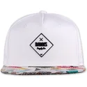 hvid-og-multifarvet-flat-cap-snapback-rubber-aztek-fra-djinns