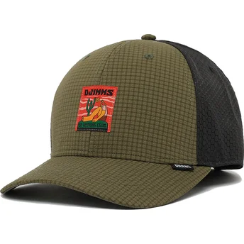 Gorra curva verde y negra ajustable TrueFit Resting Man de Djinns