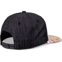 schwarze-und-mehrfarbige-snapback-kappe-fur-jungen-lucky-cat-linen-rev-von-djinns