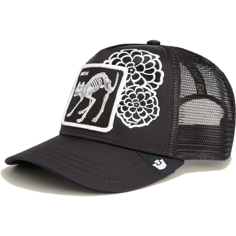 gorra-trucker-negra-gato-dia-de-michi-dia-de-los-muertos-the-farm-de-goorin-bros