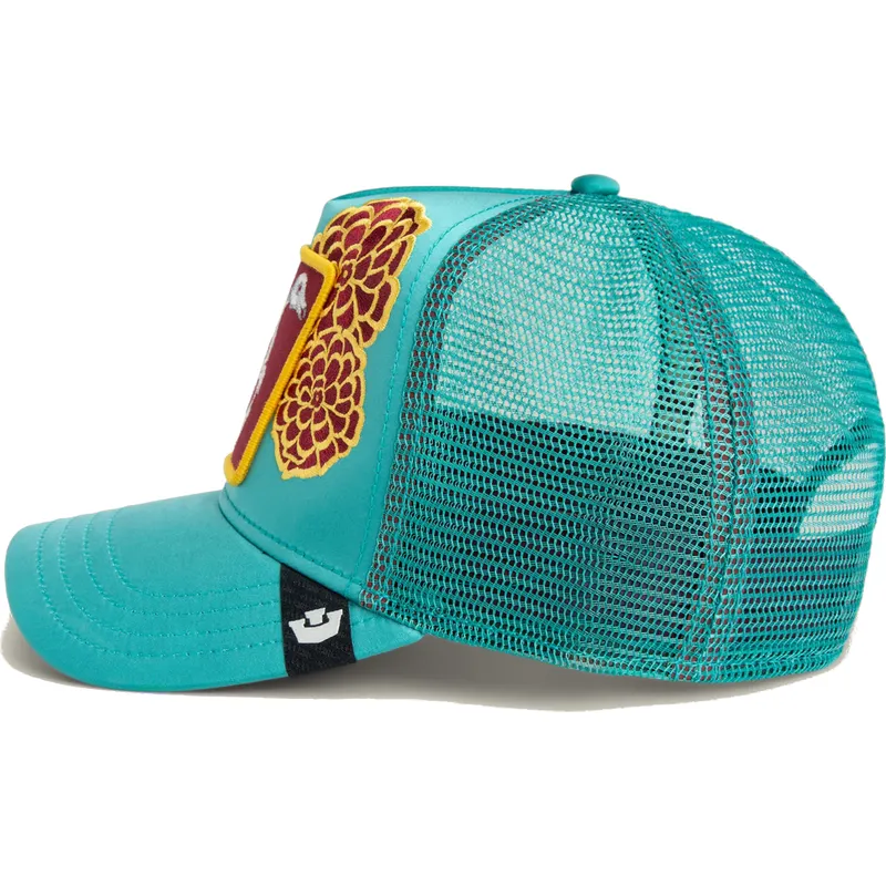 czapka-truckerka-niebieska-flamenco-dia-de-pancho-dia-de-los-muertos-the-farm-od-goorin-bros