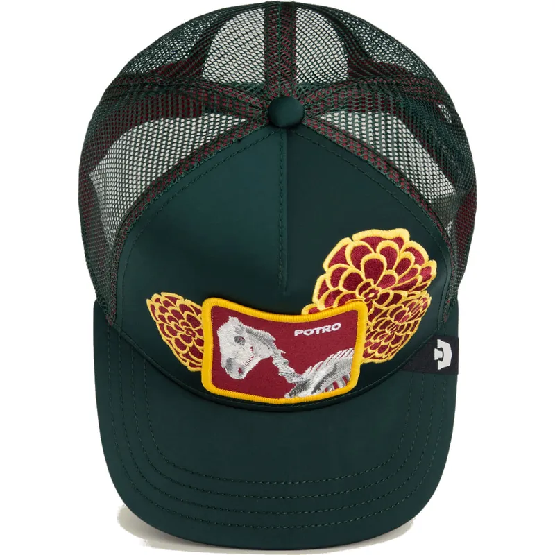 czapka-trucker-zielona-kon-dia-de-potro-dia-de-los-muertos-the-farm-od-goorin-bros