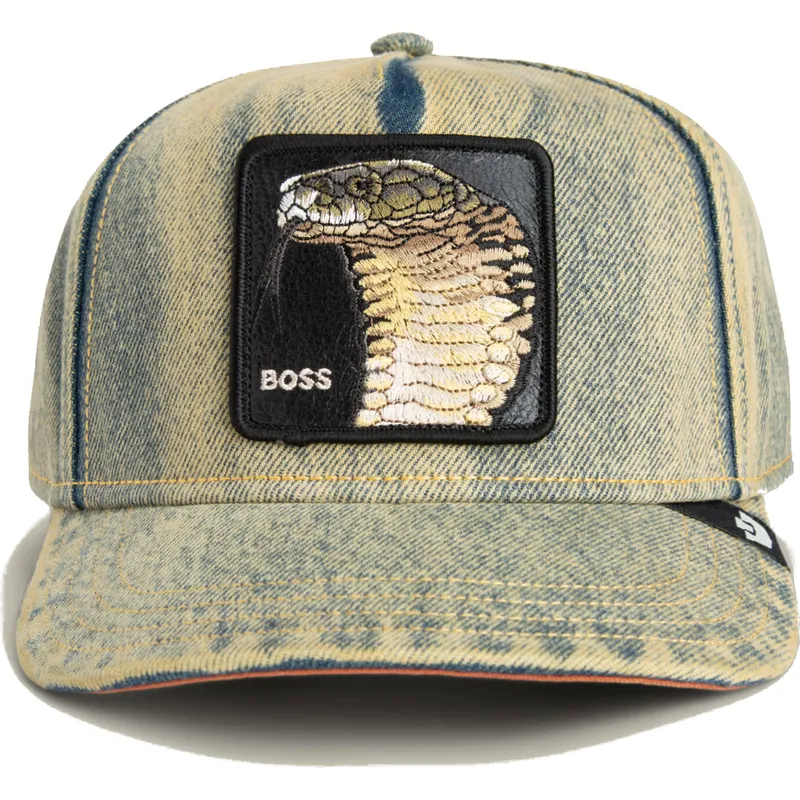 gorra-curva-azul-denim-snapback-serpiente-pit-boss-the-showdown-the-farm-de-goorin-bros