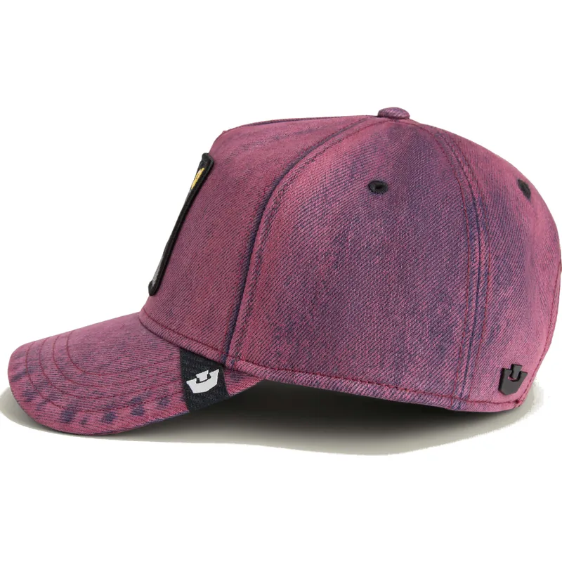 cappellino-visiera-curva-rosso-denim-snapback-gatto-menace-rail-bird-the-showdown-the-farm-di-goorin-bros