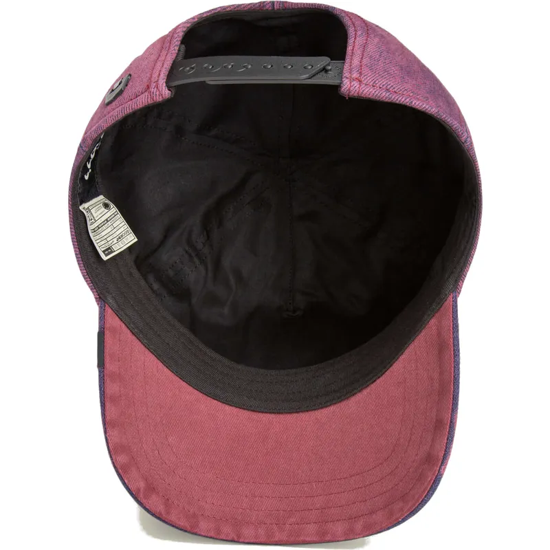 gorra-curva-roja-denim-snapback-gato-menace-rail-bird-the-showdown-the-farm-de-goorin-bros