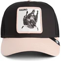 trucker-cap-schwarz-und-beige-stier-raging-llub-flip-side-2-the-farm-von-goorin-bros