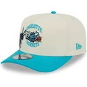 cappello-snapback-beige-e-blu-curva-9fifty-a-frame-precurved-hardwood-classics-dei-charlotte-hornets-nba-di-new-era