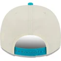 casquette-courbee-beige-et-bleue-snapback-9fifty-a-frame-precurved-hardwood-classics-charlotte-hornets-nba-new-era
