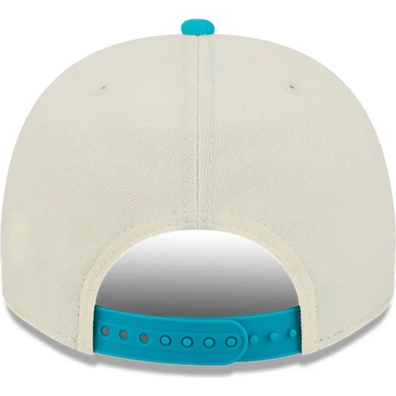 cappellino-visiera-curva-beige-e-blu-snapback-9fifty-a-frame-precurved-hardwood-classics-di-charlotte-hornets-nba-di-new-era