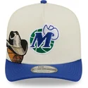 beige-och-bla-snapback-keps-med-bojd-skarm-9fifty-a-frame-precurved-hardwood-classics-fran-dallas-mavericks-nba-av-new-era
