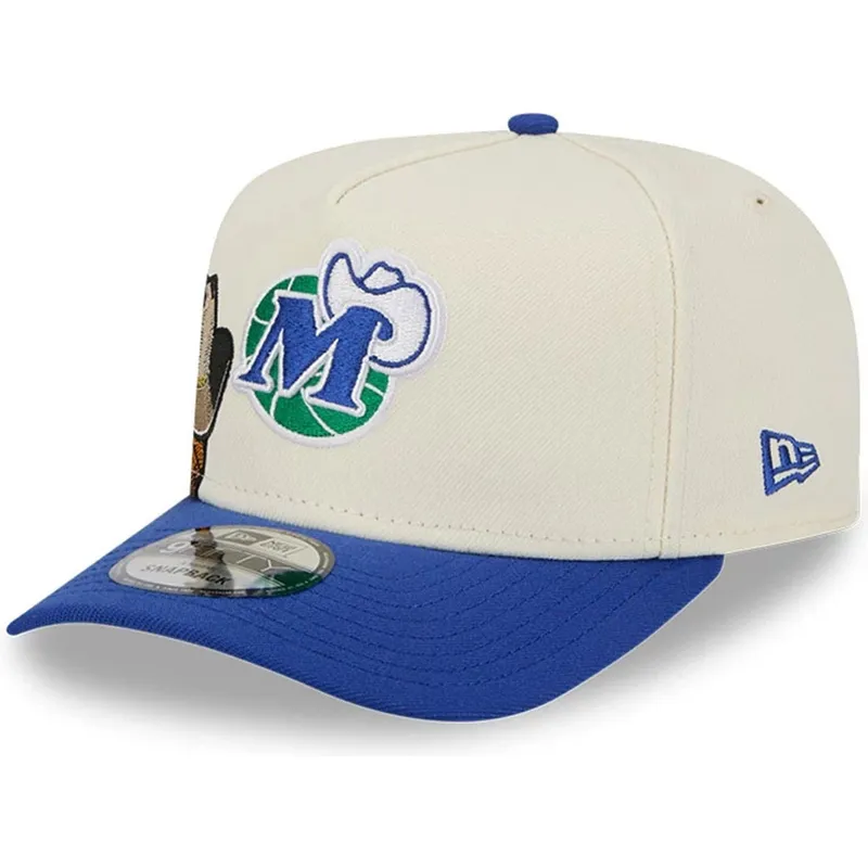 beige-och-bla-snapback-keps-med-bojd-skarm-9fifty-a-frame-precurved-hardwood-classics-fran-dallas-mavericks-nba-av-new-era