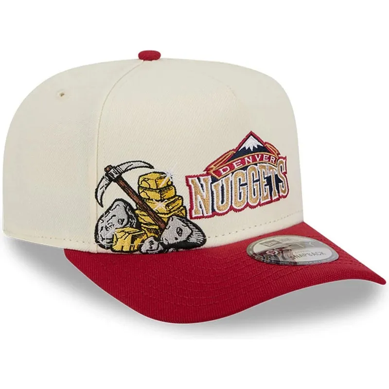 beige-och-rod-bojd-keps-snapback-9fifty-a-frame-precurved-hardwood-classics-denver-nuggets-nba-fran-new-era