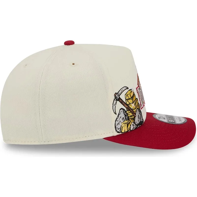 buet-beige-og-rod-snapback-kasket-9fifty-a-frame-precurved-hardwood-classics-fra-denver-nuggets-nba-fra-new-era