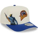 cappellino-visiera-curva-beige-e-blu-snapback-9fifty-a-frame-precurved-hardwood-classics-di-golden-state-warriors-nba-di-new-era