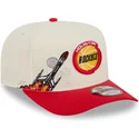 new-era-curved-brim-9fifty-a-frame-precurved-hardwood-classics-houston-rockets-nba-beige-and-red-snapback-cap