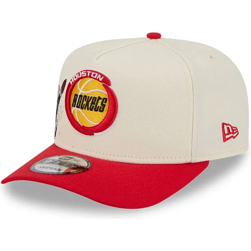 gorra-curva-beige-y-roja-snapback-9fifty-a-frame-precurved-hardwood-classics-de-houston-rockets-nba-de-new-era