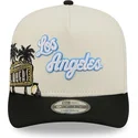 cappellino-curvo-beige-e-nero-snapback-9fifty-a-frame-precurved-hardwood-classics-dei-los-angeles-lakers-nba-di-new-era
