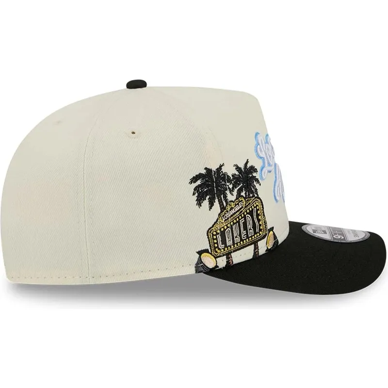 gorra-curva-beige-y-negra-snapback-9fifty-a-frame-precurved-hardwood-classics-de-los-angeles-lakers-nba-de-new-era