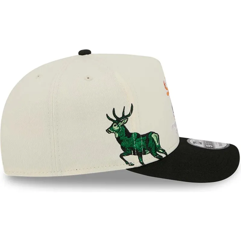 gorra-curva-beige-og-sort-snapback-9fifty-a-frame-precurved-hardwood-classics-fra-milwaukee-bucks-nba-fra-new-era