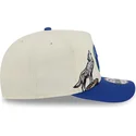casquette-courbee-beige-et-bleue-snapback-9fifty-a-frame-precurved-hardwood-classics-minnesota-timberwolves-nba-new-era