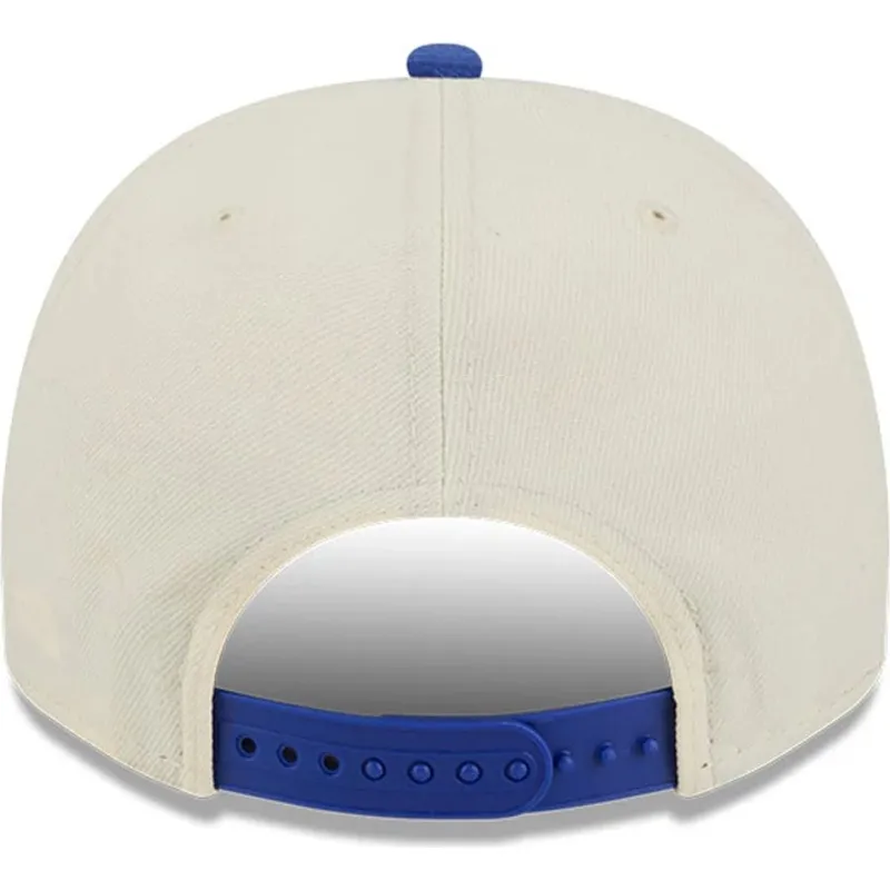 buet-beige-og-bla-snapback-kasket-9fifty-a-frame-precurved-hardwood-classics-fra-minnesota-timberwolves-nba-fra-new-era