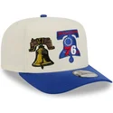 beige-och-bla-snapbackkeps-med-bojd-skarm-9fifty-a-frame-precurved-hardwood-classics-philadelphia-76ers-nba-fran-new-era