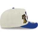 cappellino-visiera-curva-beige-e-blu-snapback-9fifty-a-frame-precurved-hardwood-classics-di-philadelphia-76ers-nba-di-new-era