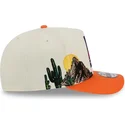 cappellino-visiera-curva-beige-e-arancione-snapback-9fifty-a-frame-precurved-hardwood-classics-di-phoenix-suns-nba-di-new-era