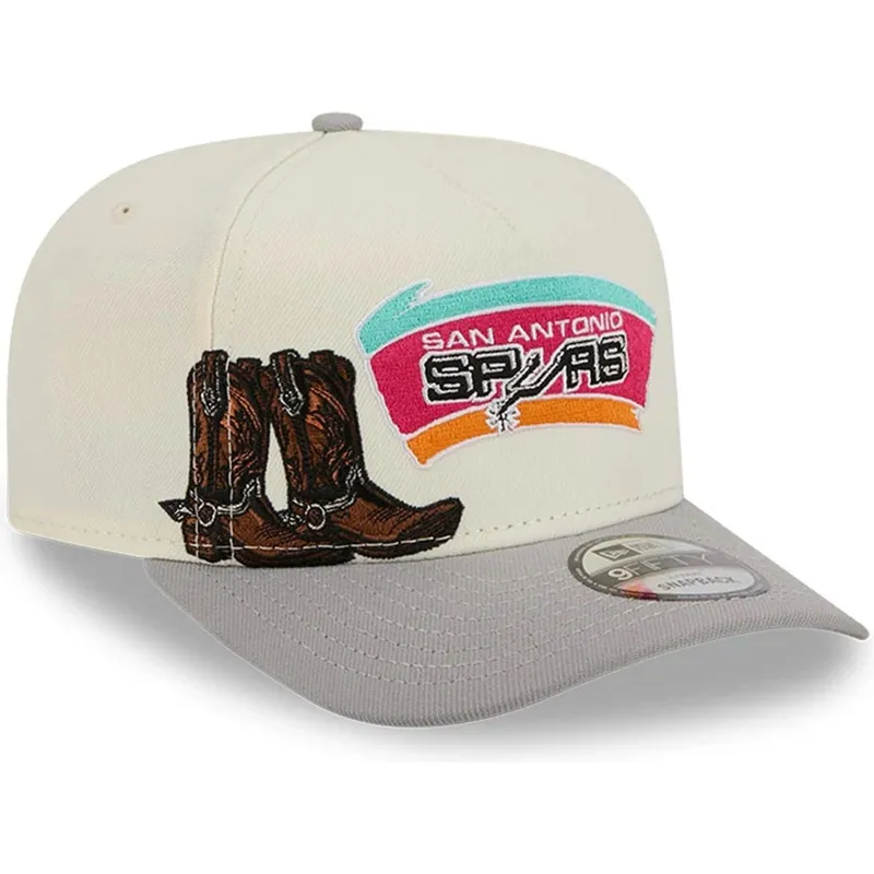 san-antonio-spurs-nba-new-era-beige-og-gra-snapback-9fifty-a-frame-precurved-hardwood-classics-kasket