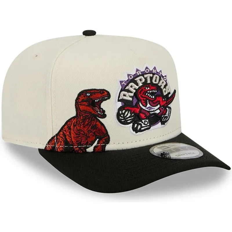 beige-og-sort-snapback-9fifty-a-frame-precurved-hardwood-classics-cap-fra-toronto-raptors-nba-fra-new-era
