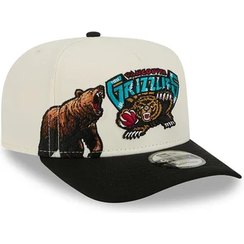 Beige und schwarze gebogene Snapback-Kappe 9FIFTY A Frame Precurved Hardwood Classics der Vancouver Grizzlies NBA von New Era