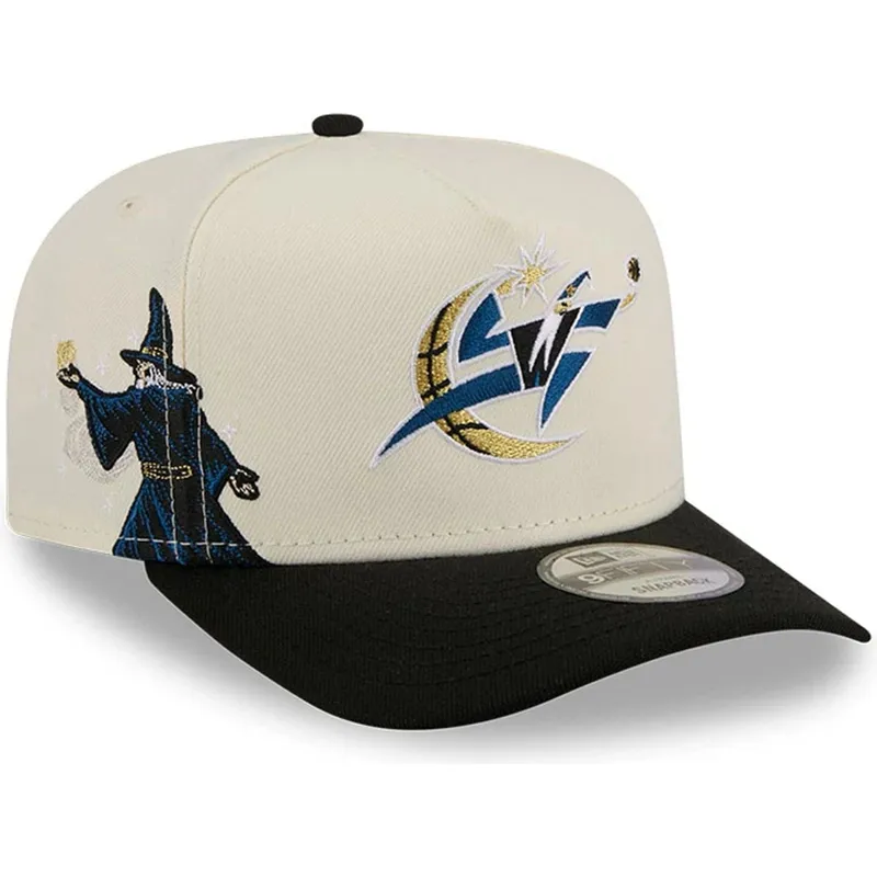 gorra-curva-beige-y-negra-snapback-9fifty-a-frame-precurved-hardwood-classics-de-washington-wizards-nba-de-new-era