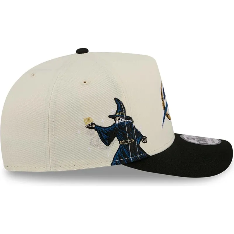 beige-og-sort-buet-snapback-kasket-9fifty-a-frame-precurved-hardwood-classics-fra-washington-wizards-nba-fra-new-era